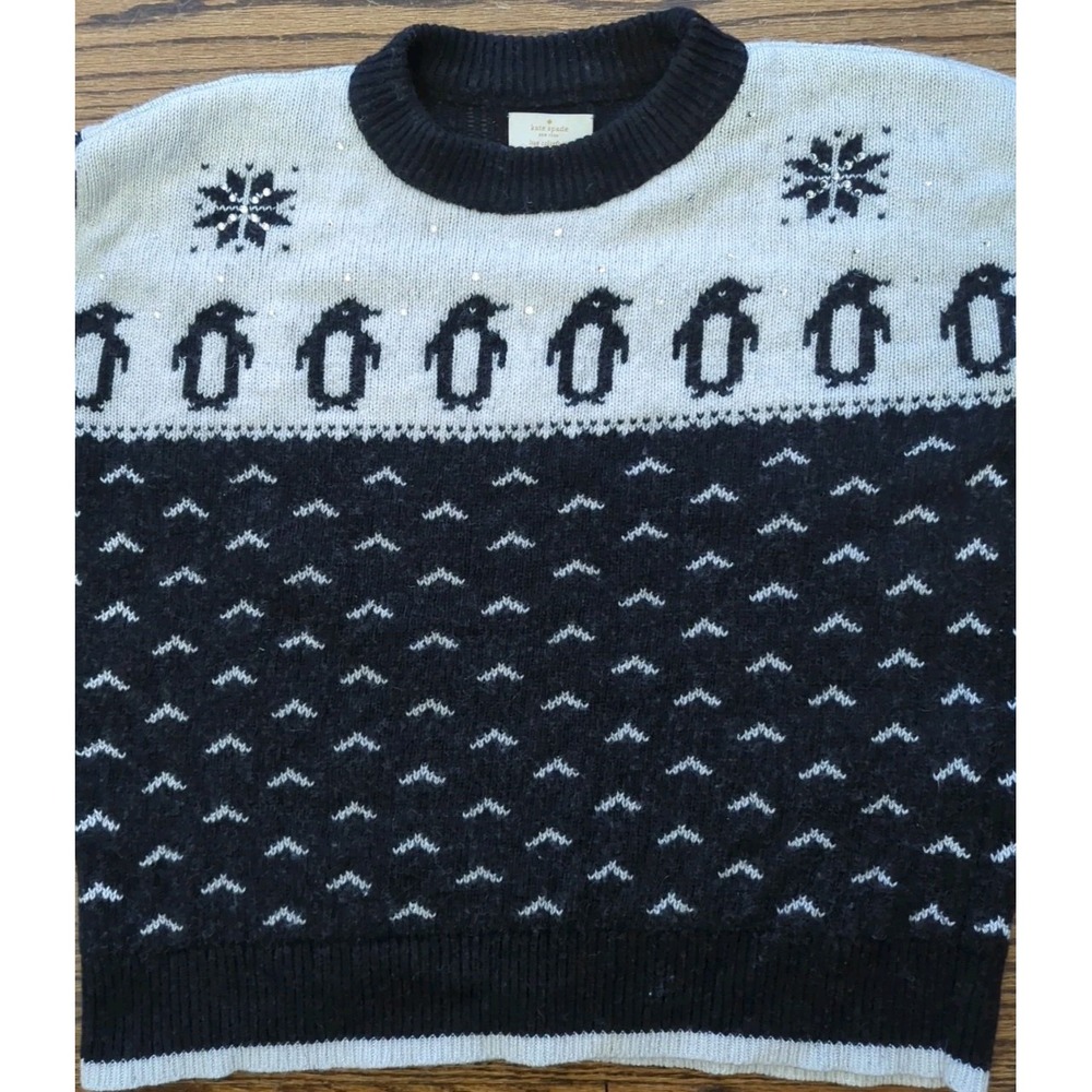 Kate Spade Black and White Penguin Sweater - Picture 5 of 10